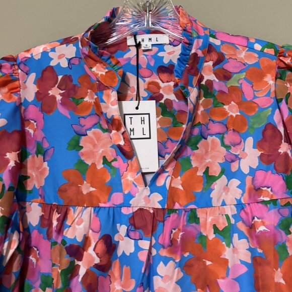 THML Multicolor Floral Puff Sleeve Blouse – NWT – Size S - Picture 3 of 6